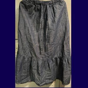 Denim flare skirt